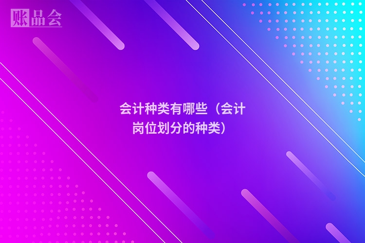 会计种类有哪些(会计岗位划分的种类)