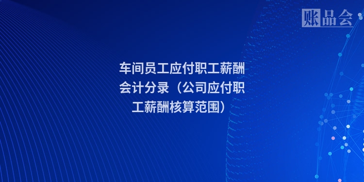 车间员工应付职工薪酬会计分录(公司应付职工薪酬核算范围)