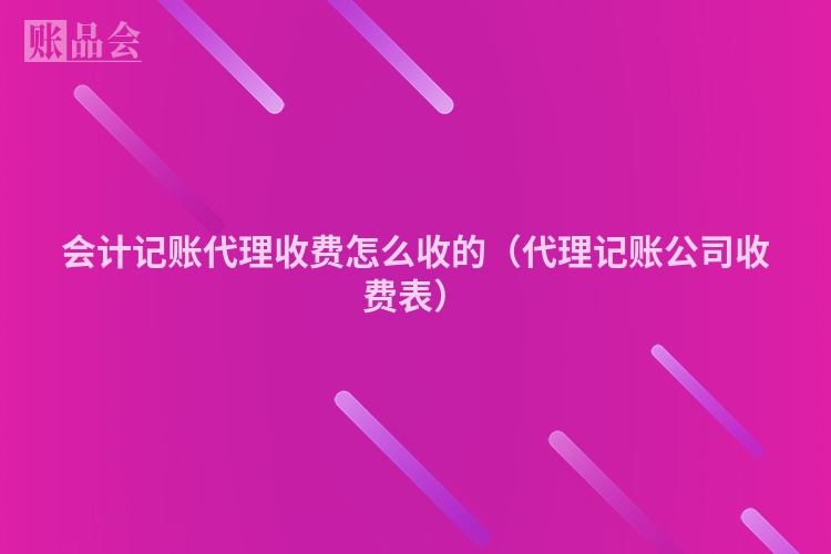 会计记账代理收费怎么收的（代理记账公司收费表）