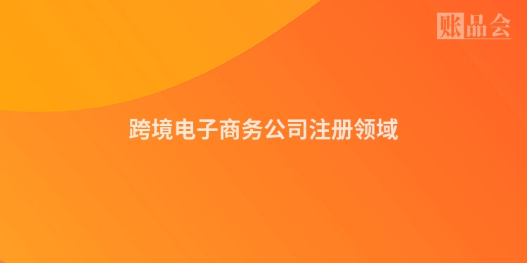 跨境电子商务公司注册领域