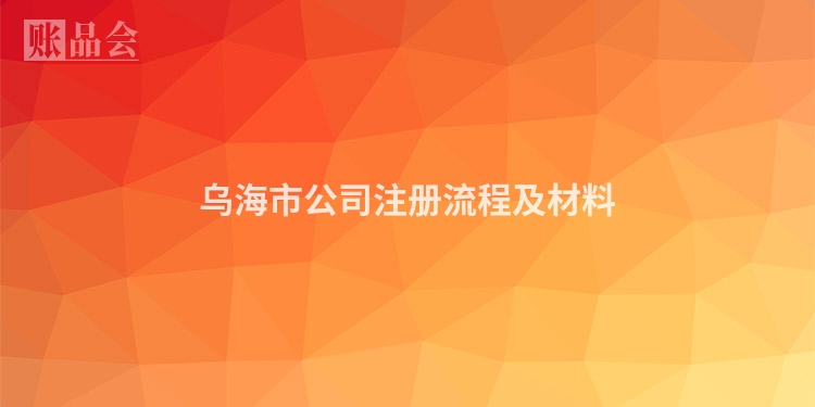 乌海市公司注册流程及材料